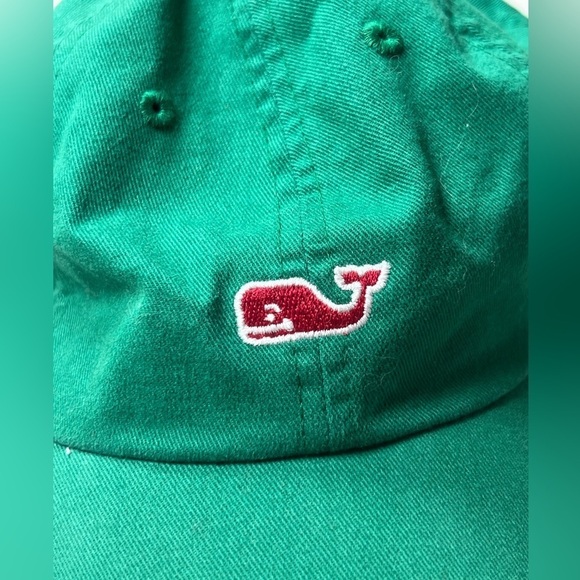 Vineyard Vines Forest Green Hat Red Whale Logo Pattern Hat - Picture 3 of 7